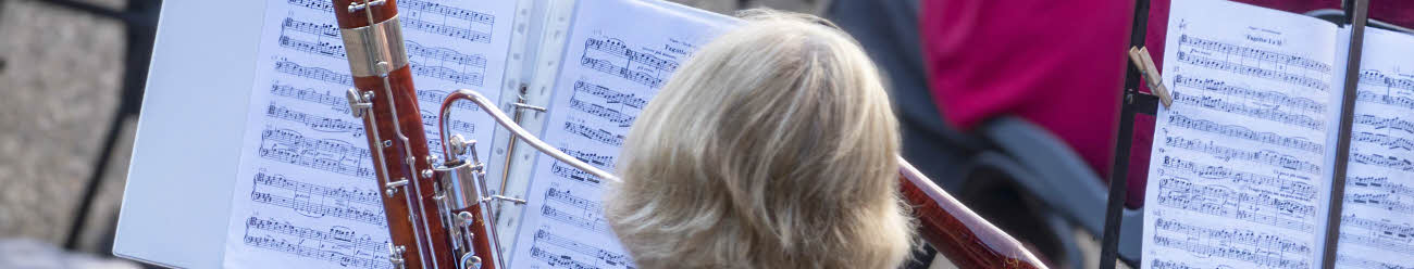 A close up of a basson player and sheet music [pic: Andy Bell]